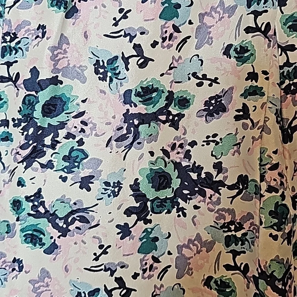 Garnet Hill Floral Print Silk Maxi Skirt - Size 14